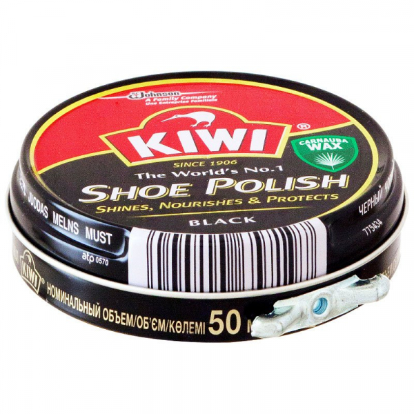 Крем для обуви из гладкой кожи KIWI Shoe Polish черный 50 мл (8991210031) - Фото 2