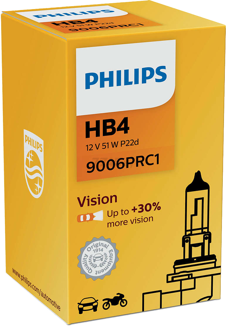 Лампа галогенная автомобильная PHILIPS Vision HB4 (9006PRC1) - Фото 3