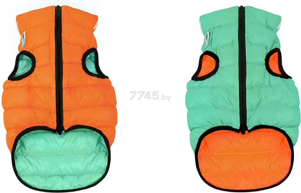 Куртка для собак AIRYVEST Lumi S 32-35 см оранжевый/салатовый (2187)
