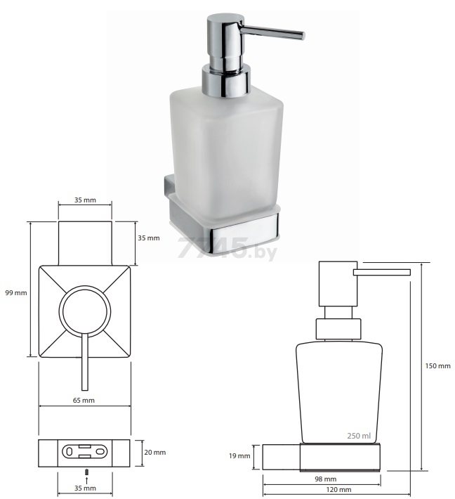 Дозатор для жидкого мыла BEMETA Via хром (135009042) - Фото 2