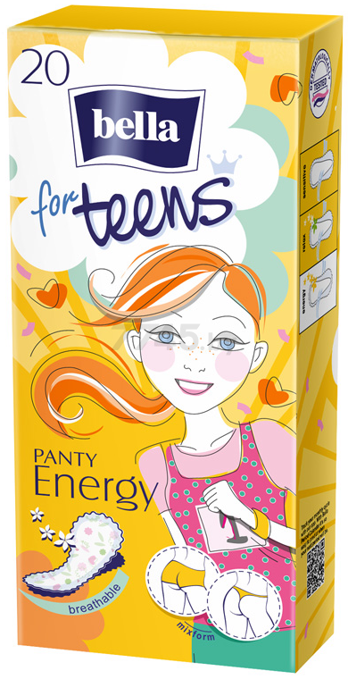 Ежедневные гигиенические прокладки BELLA For Teens Panty Energy 20 штук