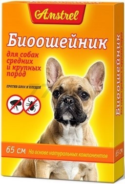 Биоошейник от блох и клещей для собак AMSTREL 65 см оранжевый (000950)
