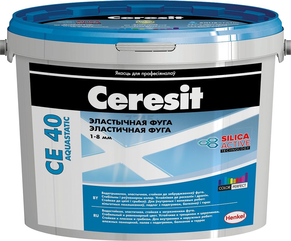 Фуга цементная CERESIT CE-40 Aquastatic СТБ 01 белый 2 кг