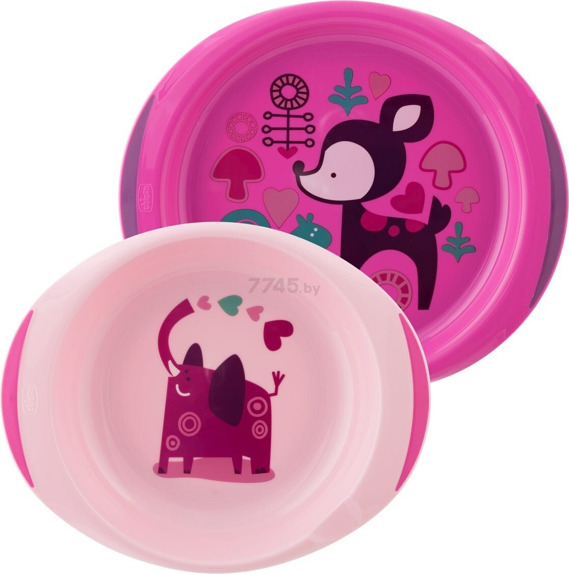 Тарелка детская CHICCO с 12 мес розовый 2 штуки (00016002100000)