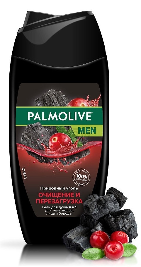 Гель для душа PALMOLIVE Men 4 в 1 Очищение и перезагрузка Природный уголь 250 мл (8718951323605)