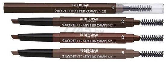 Карандаш для бровей DEBORAH 24ORE Extra Eyebrow Pencil тон 03 (8009518274141) - Фото 2