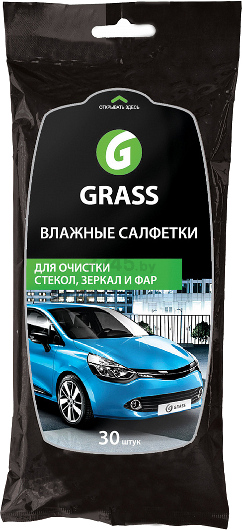 Салфетки влажные GRASS для стекол 30 штук (IT-0313)