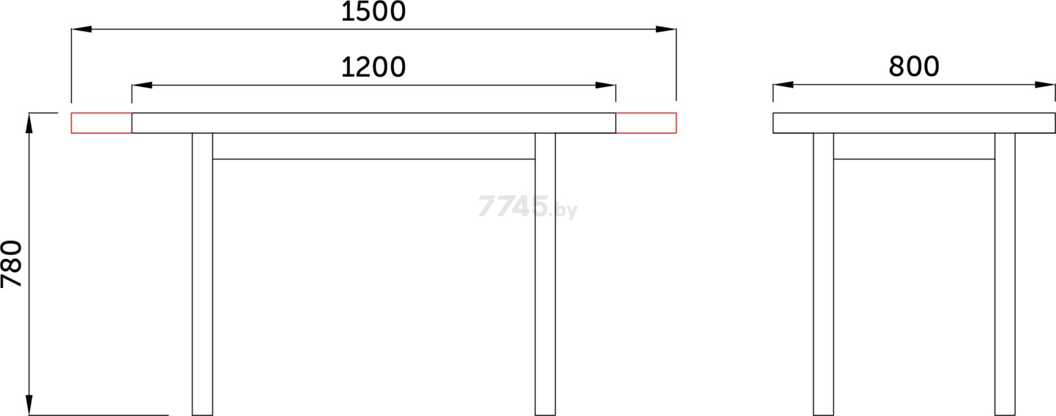 Стол кухонный DREWMIX Max 5 P дуб грендсон/черный 120-150x80x78 см (69883) - Фото 4