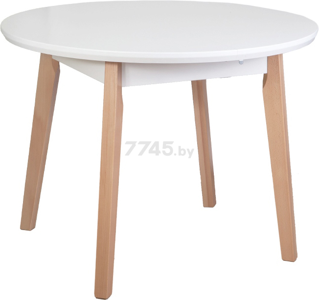 Стол кухонный DREWMIX Oslo 4 белый/бук 100-130x100x75 см (65562)