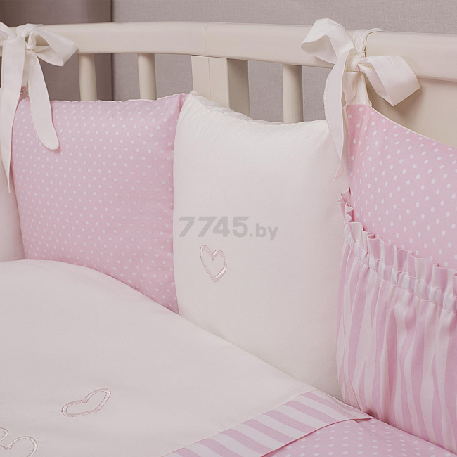 Комплект в кроватку PERINA Неженка Oval розовый 7 предметов (НО7.3-125х75) - Фото 2