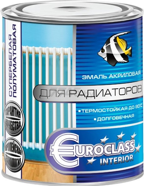 Эмаль акриловая EUROCLASS для радиаторов белый 0,9 кг (44-624)