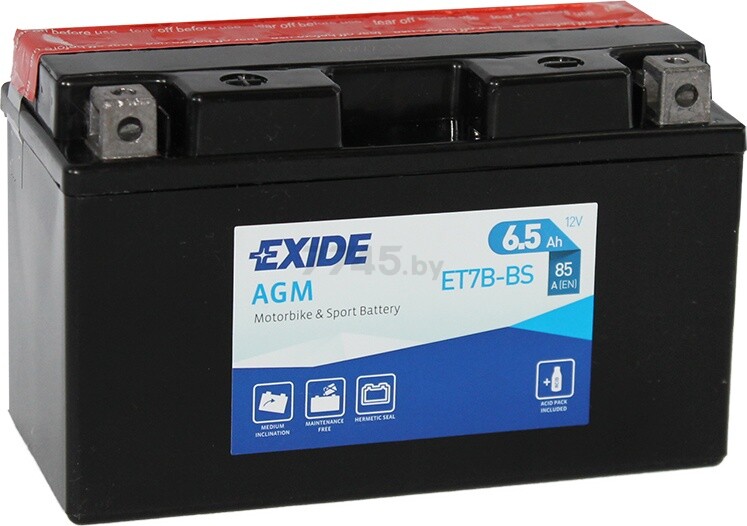 Аккумулятор для мотоцикла EXIDE 6,5 А·ч (ET7B-BS)