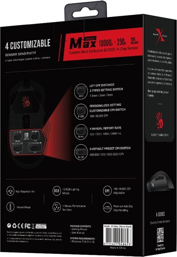 Мышь игровая A4TECH Bloody X5 MAX черный - Фото 6