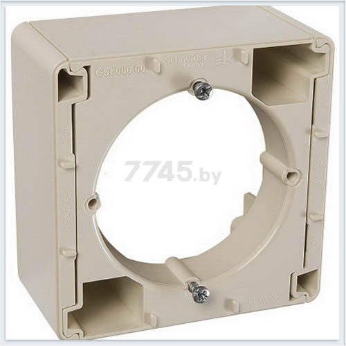 Коробка для наружного монтажа 83х83х40 мм SCHNEIDER ELECTRIC Glossa бежевый (GSL000200) - Фото 2
