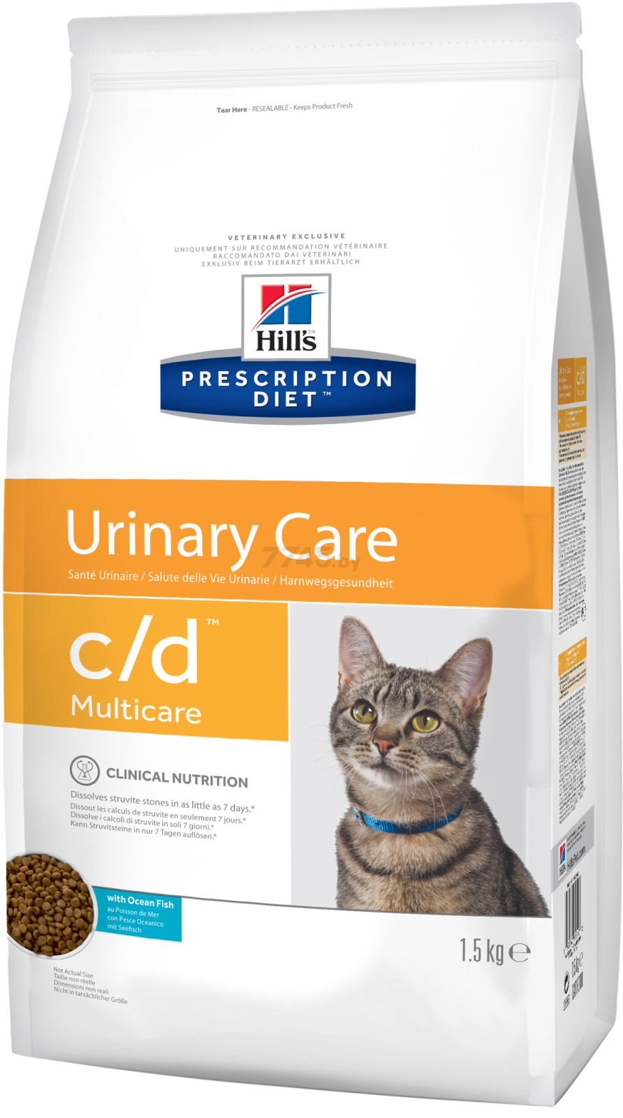 Сухой корм для кошек HILL'S Prescription Diet Feline c/d Multicare океаническая рыба 1,5 кг (9184)
