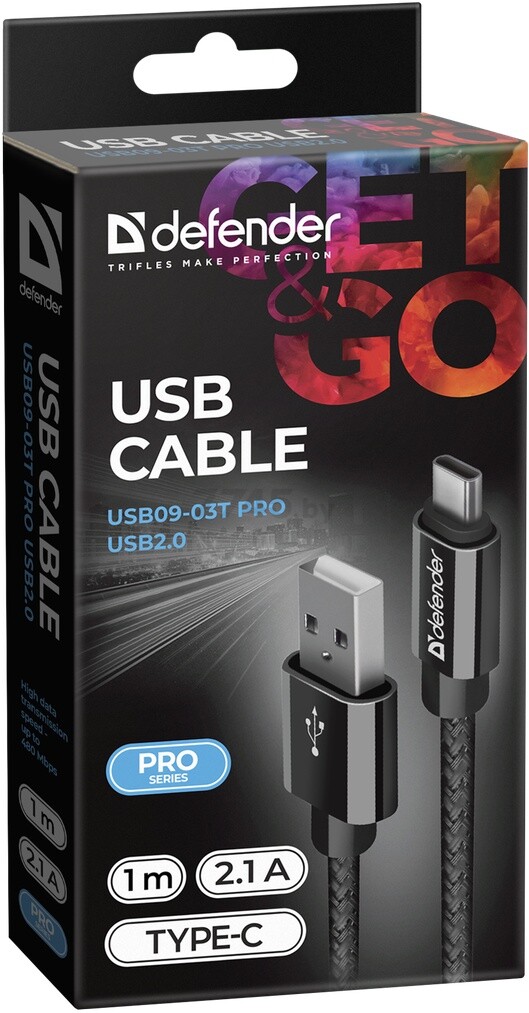 Кабель DEFENDER USB09-03T PRO USB-A - USB-C черный (87814) - Фото 4