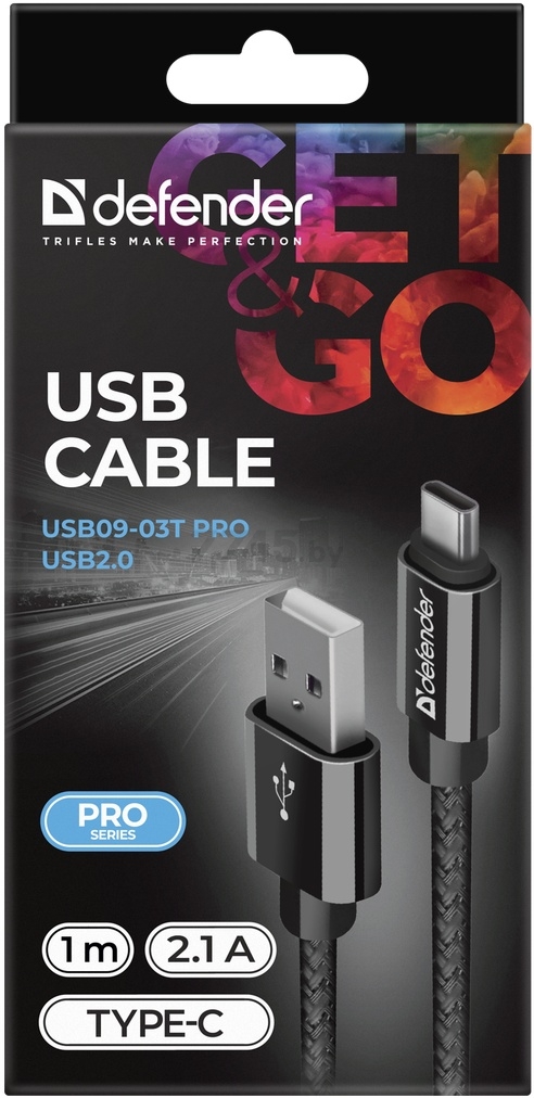Кабель DEFENDER USB09-03T PRO USB-A - USB-C черный (87814) - Фото 3