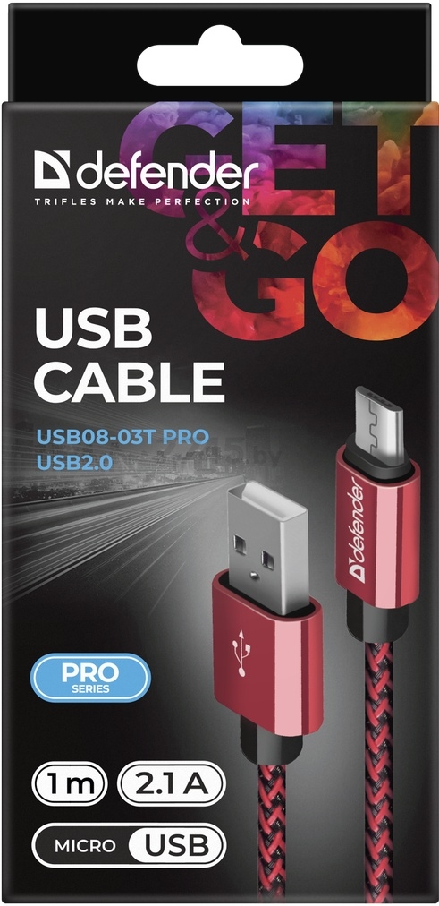 Кабель DEFENDER USB08-03T PRO USB-A - MicroUSB красный (87801) - Фото 3