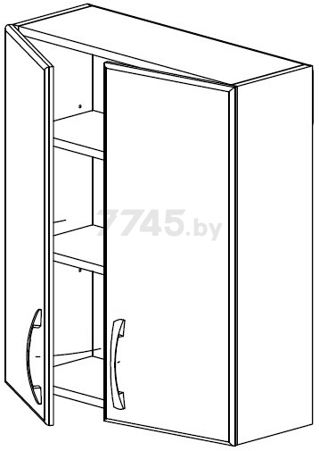 Шкаф навесной для ванной САНИТАМЕБЕЛЬ Камелия 24 Д2 - Фото 2