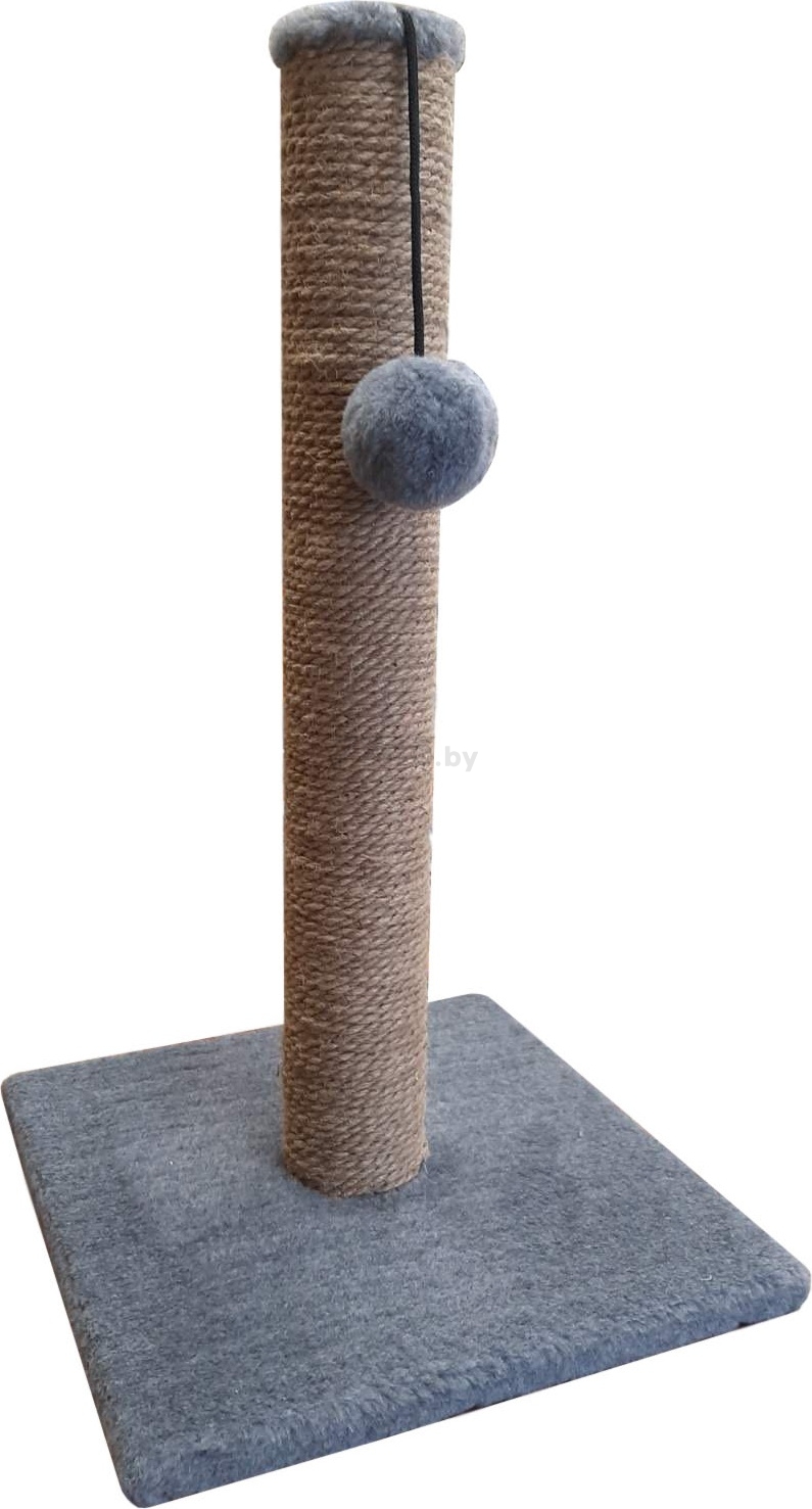 Когтеточка из джута CAT-HOUSE Столбик 35×35×60 см серый (4810801202307)