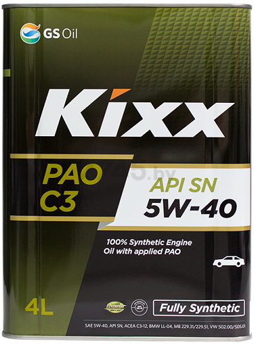 Моторное масло 5W40 синтетическое KIXX PAO C3 4 л (L209244TE1)