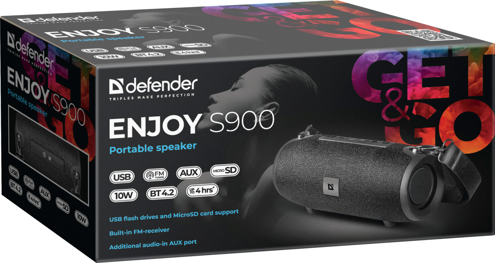Колонка портативная беспроводная DEFENDER Enjoy S900 Black - Фото 5
