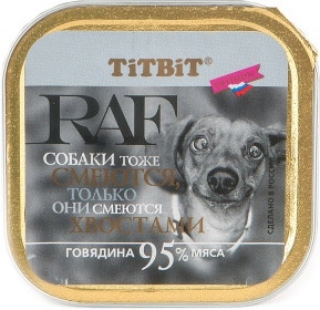 Влажный корм для собак TITBIT RAF говядина ламистер 100 г (4690538007655)