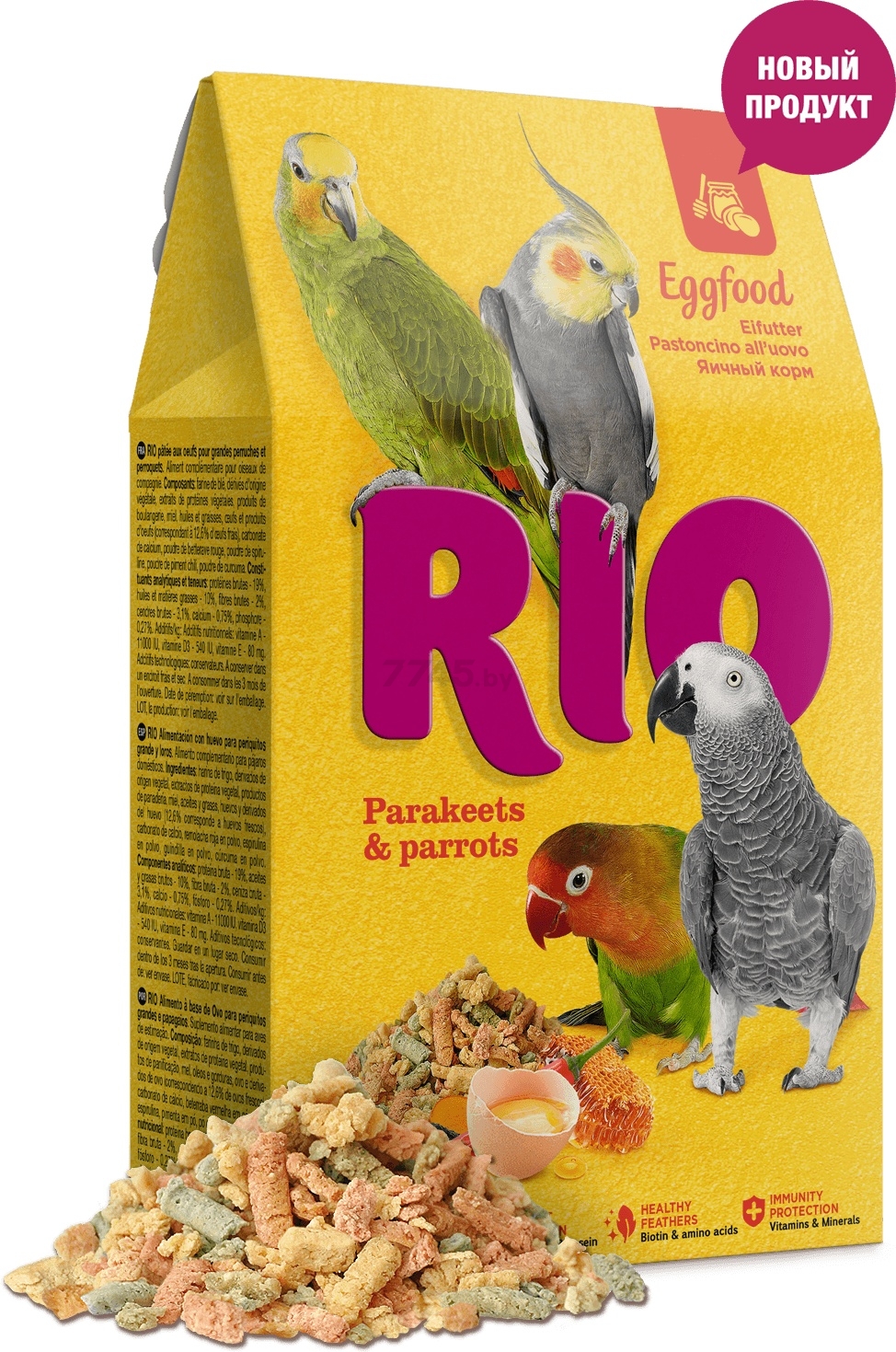 Корм для средних и крупных попугаев RIO Яичный 0,25 кг (4602533786473) - Фото 2