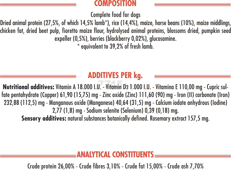 Сухой корм для собак UNICA Natura Maxi ягненок с рисом и бобами 12 кг (8001541005365) - Фото 4
