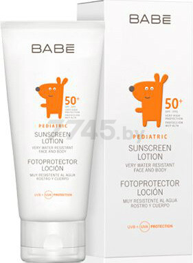 Лосьон солнцезащитный детский BABE Laboratorios Pediatric Sunscreen Lotion SPF 50+ 100 мл (8437011329400) - Фото 2