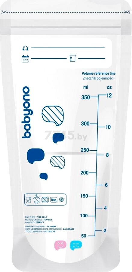Пакет для хранения молока BABYONO с индикатором температуры 20 штук (1099) - Фото 2