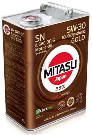Моторное масло 5W30 синтетическое MITASU Gold SN 4 л (MJ-101-4)