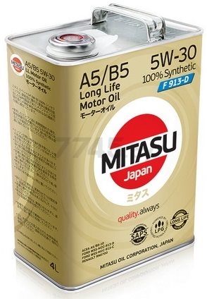 Моторное масло 5W30 синтетическое MITASU Special F 4 л (MJ-F11-4)
