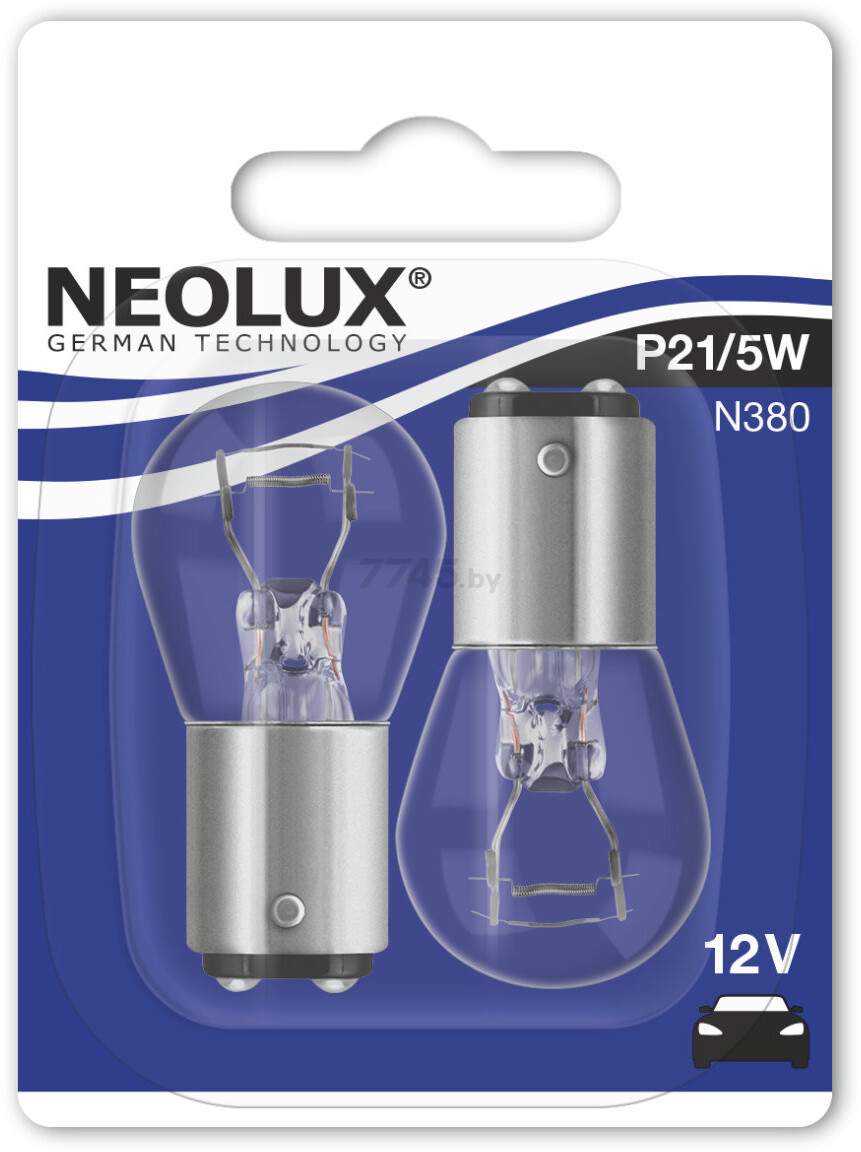 Лампа накаливания автомобильная NEOLUX Standard P21/5W 2 штуки (N380-02B) - Фото 2