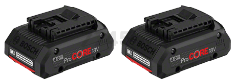 Комплект аккумулятор ProCORE 18.0 В 4,0 Ач 2 штуки и зарядное устройство GAL1880CV BOSCH Professional (1600A016GF) - Фото 3