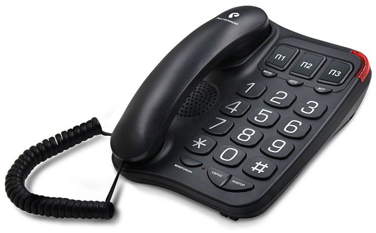 Телефон домашний проводной TEXET TX-214 черный - Фото 2