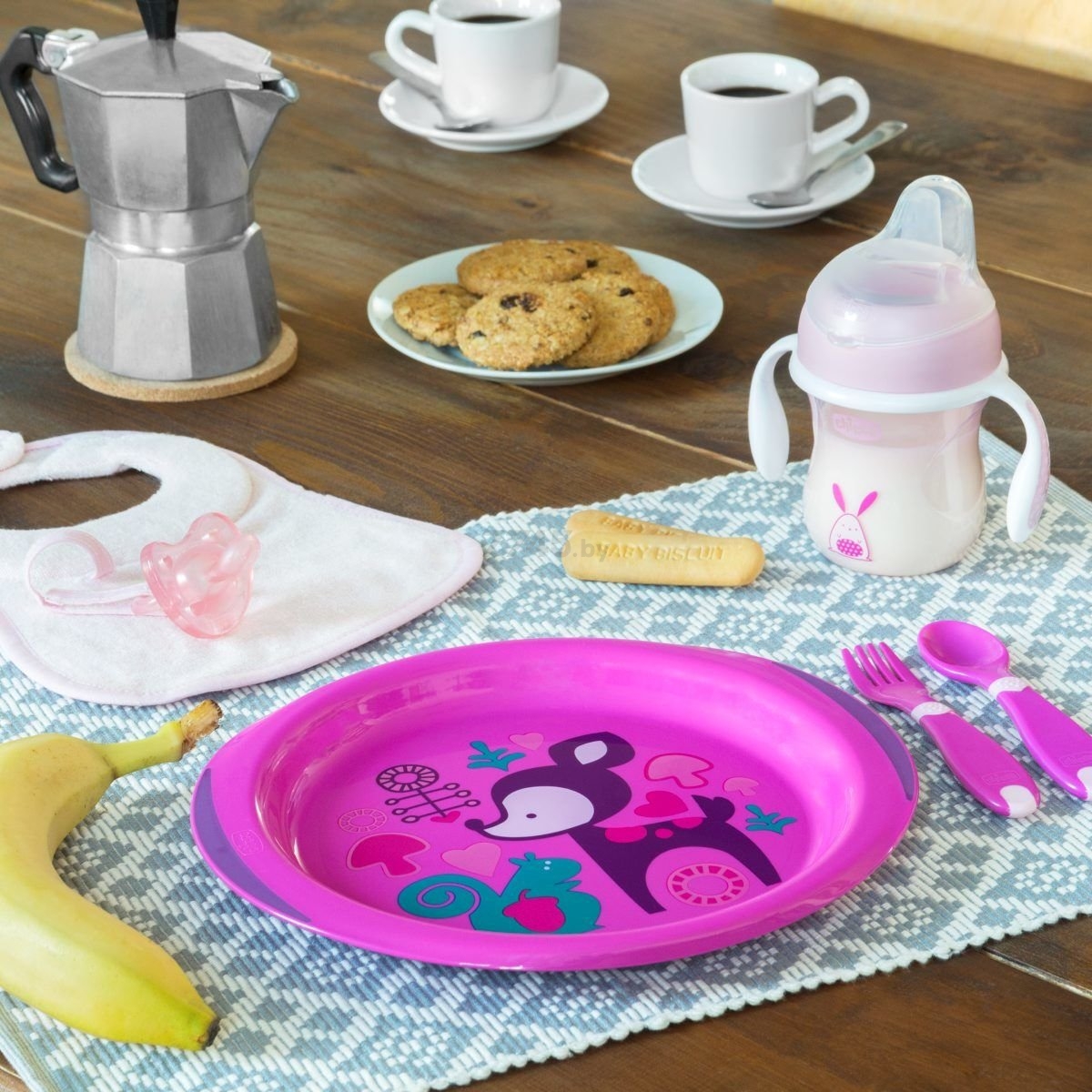 Тарелка детская CHICCO с 12 мес розовый 2 штуки (00016002100000) - Фото 2