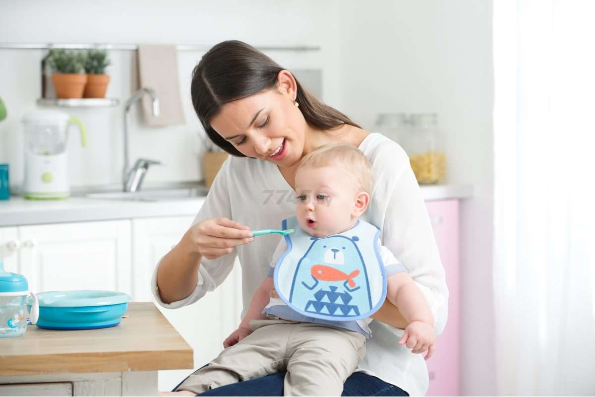 Нагрудник детский CHICCO Easy Meal голубой 3 штуки (00016301200000) - Фото 2