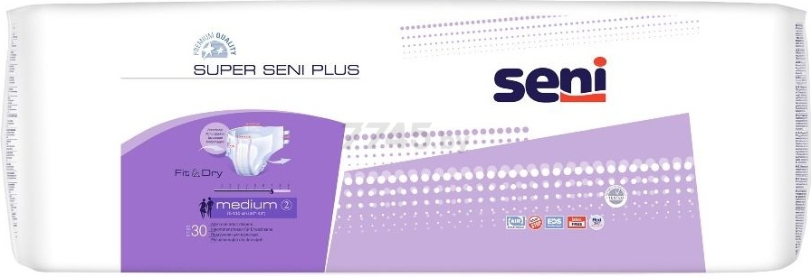 Подгузники для взрослых SENI Super Plus 2 Medium 75-110 см 30 штук (SE-094-ME30-A02)
