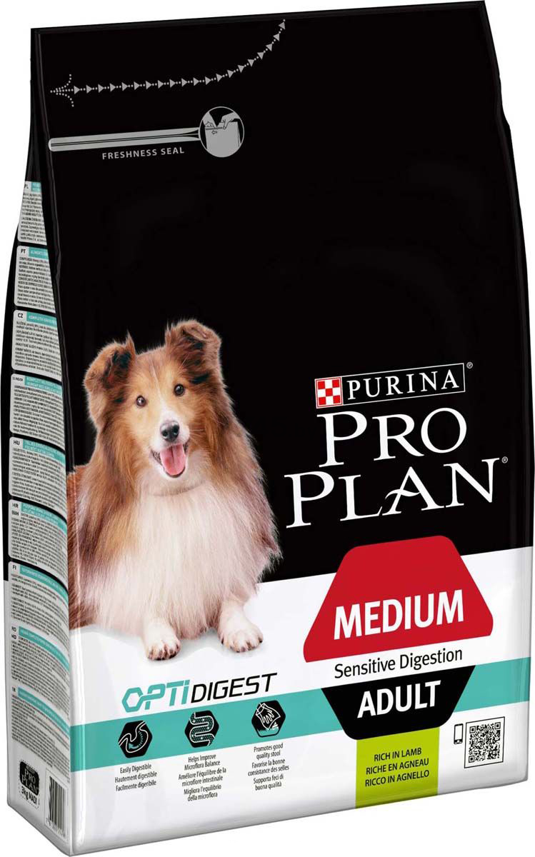 Сухой корм для собак PURINA PRO PLAN Medium Adult Sensitive Digestion ягненок с рисом 3 кг (7613035214798) - Фото 2