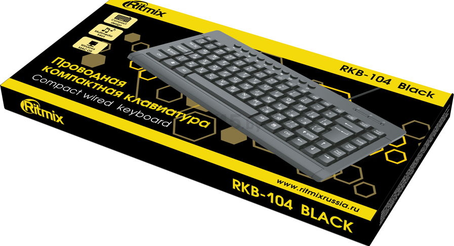 Клавиатура RITMIX RKB-104 Black - Фото 3