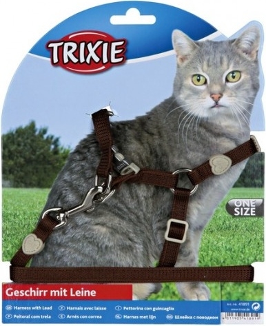 Шлейка и поводок для кошек TRIXIE Premium 10 мм 26-37 см 1,2 м (41891) - Фото 6