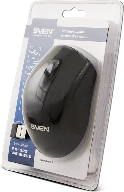 Мышь беспроводная SVEN RX-325 Wireless Black - Фото 7