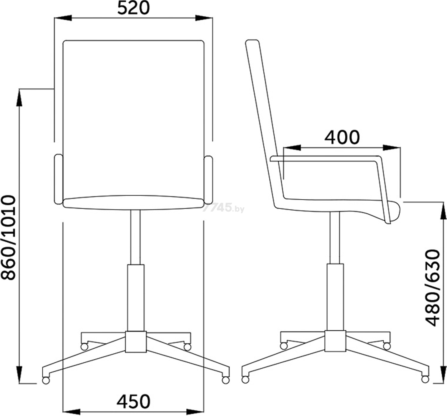 Кресло компьютерное AKSHOME Rosio 2 ткань серый (58827) - Фото 3