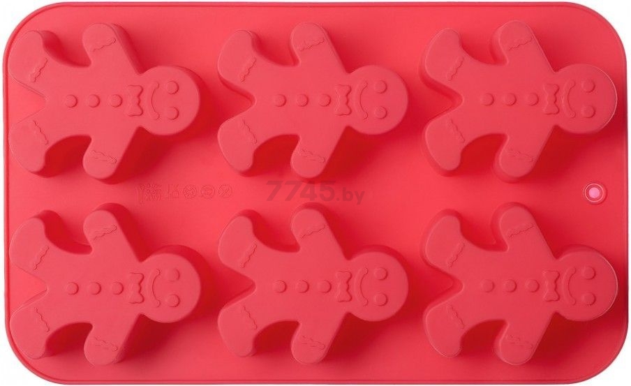 Форма для выпечки силиконовая прямоугольная на 6 кексов WALMER Gingerman 25,8x16x2,8 см (W27261628)