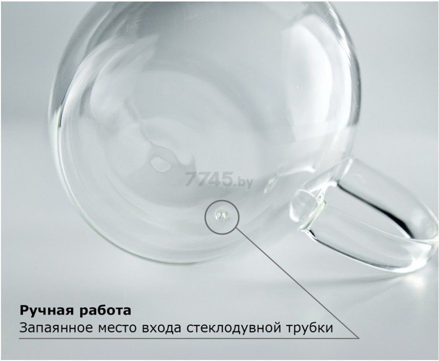 Кружка стеклянная WALMER Spirit с двойными стенками 300 мл (W37000502) - Фото 5