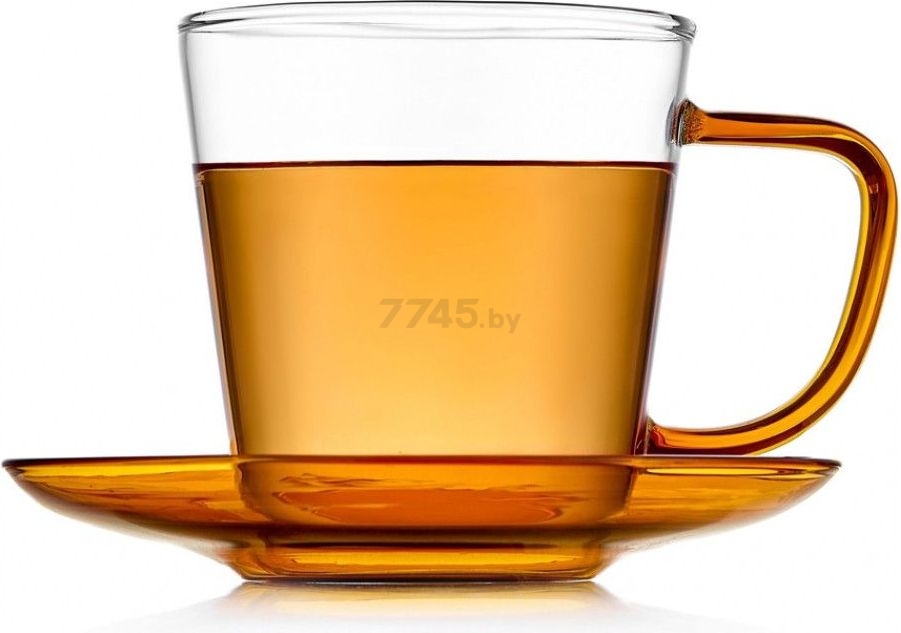 Чашка с блюдцем стеклянная WALMER Duo (W37000752) - Фото 2