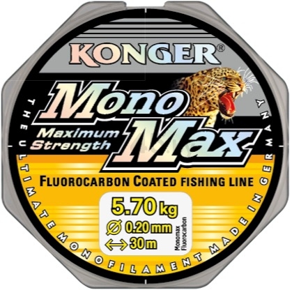 Леска монофильная KONGER Kevlon Monomax Fluorocarbon 0,20 мм/30 м (212031020)
