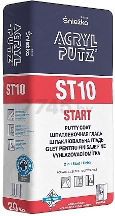 Шпатлевка гипсовая старт-финиш SNIEZKA Acryl-Putz ST10 Start белая 20 кг