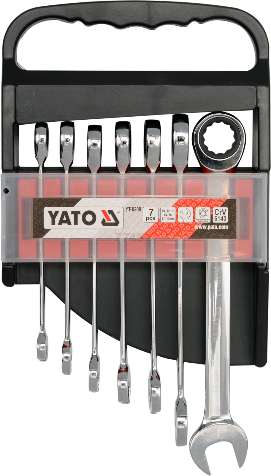 Набор ключей комбинированных с трещоткой 10-19 мм 7 предметов YATO (YT-0208)